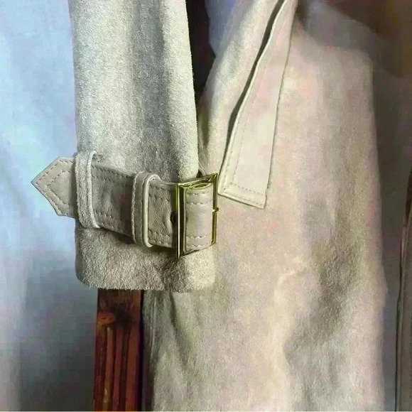 RARE Vintage Marciano Cream Leather Coat Size L - Picture 6 of 12